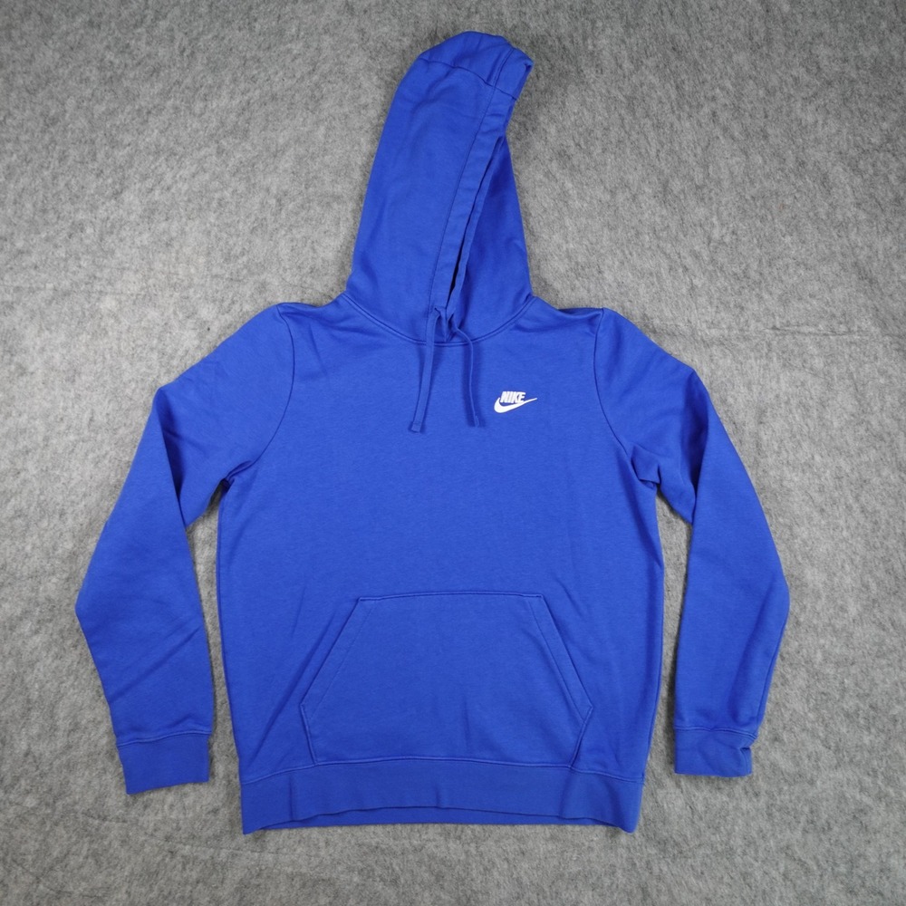 Nike Hoodie Womens Medium Blue Sportswear Club Fleece Pullover Sweatshirt DQ5793